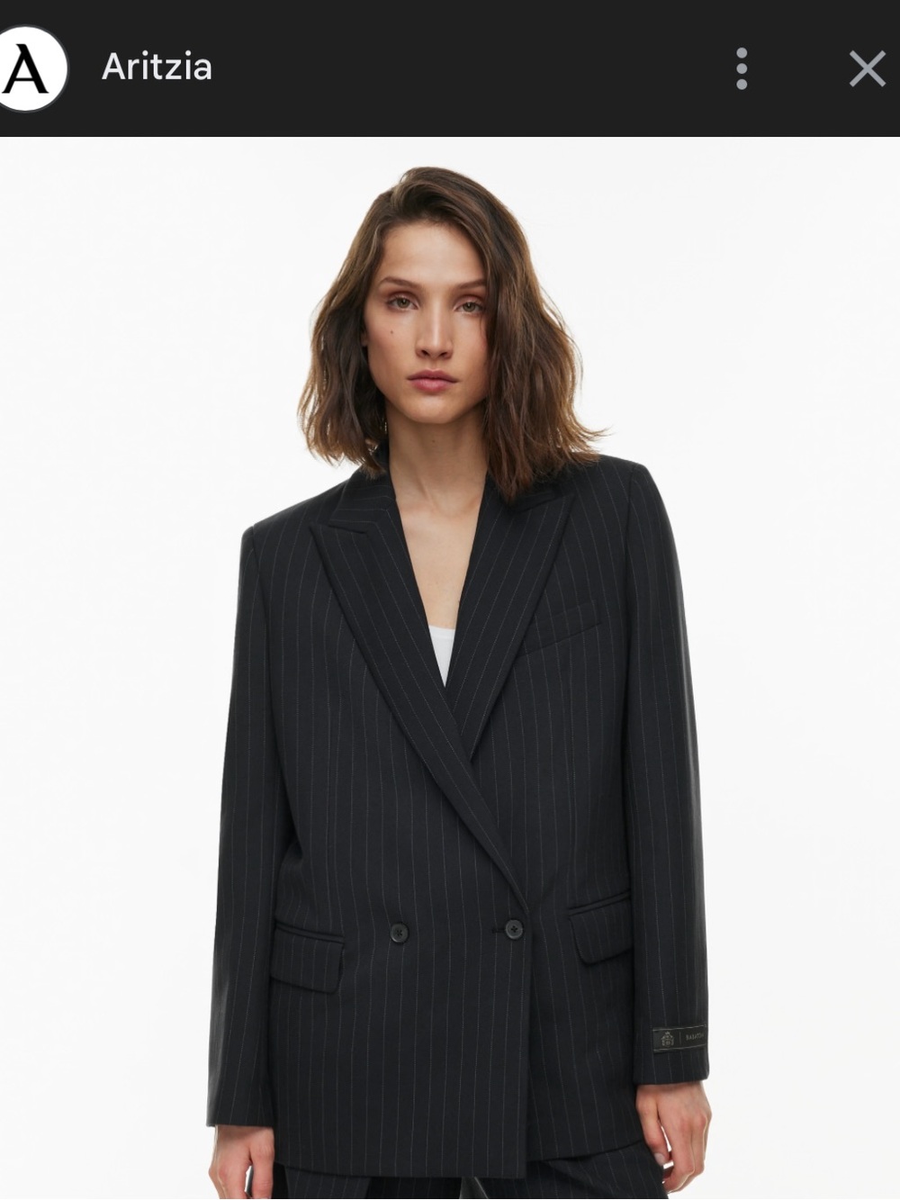 Babaton Black Pinstripe Millions Blazer